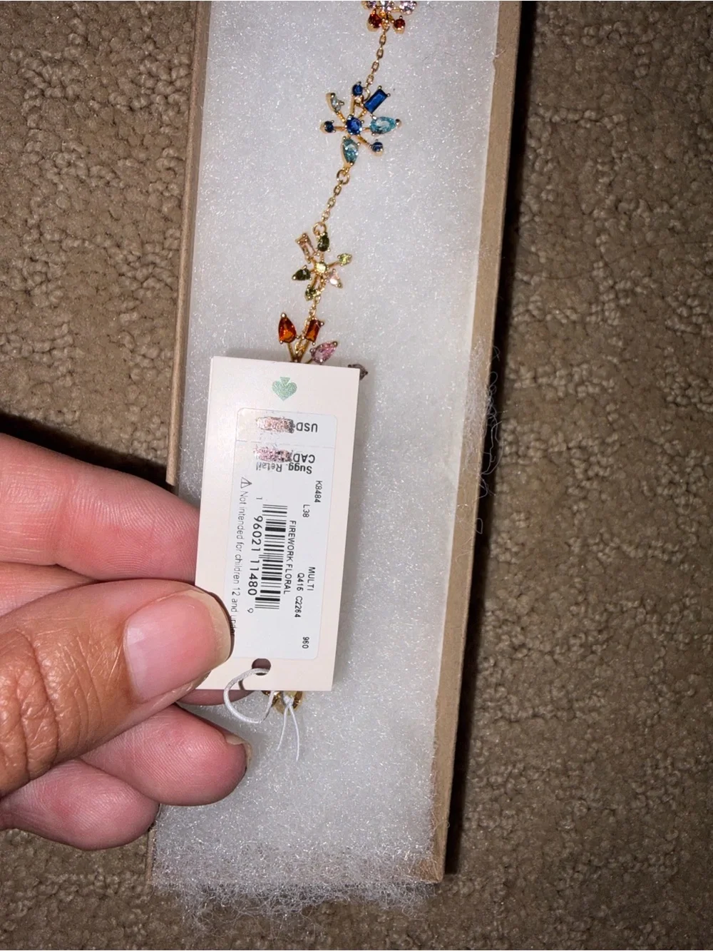 kate spade Gold Floral Multi-Stone Bracelet in Pink, Blue & Peach - Picture 5 of 5